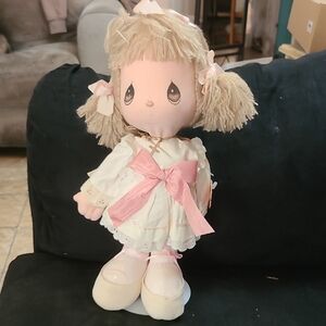 Precious Moments Pink and Cream Doll With Stand